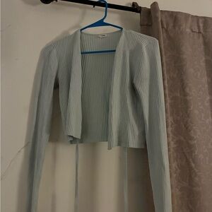 PrettyLittleThing Sky Blue Ribbed Cardigan
